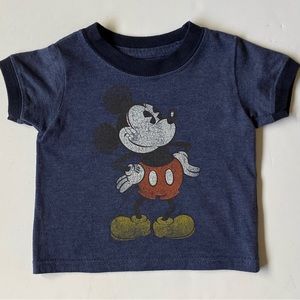 Disney Parks Shirt Size 6 Months Classic Mickey Mouse Blue Baby vintage look EUC